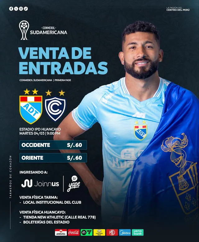 Precio de las entradas para el partido ante Cienciano. Foto: ADT Precio de las entradas para el partido ante Cienciano. Foto: ADT
