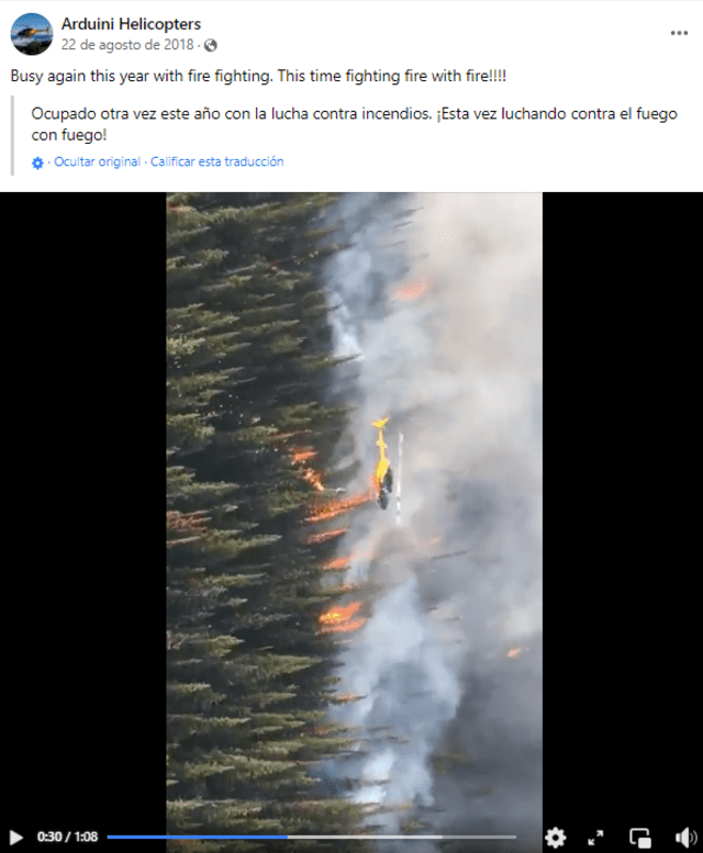 Publicación de Arduini Helicopters. Foto: captura LR/ Facebook