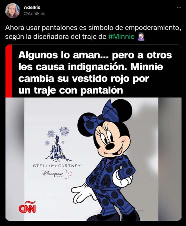 Usuario indignado en por el cambio de Minnie Mouse. Foto: Twitter