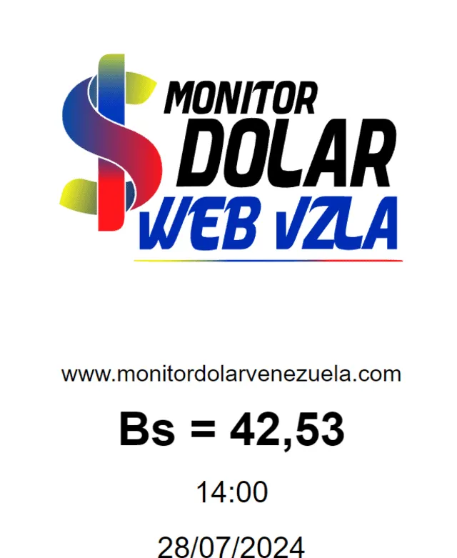 Monitor Dólar: tipo de cambio del dólar hoy, 28 de julio de 2024. Foto: monitordolarweb   