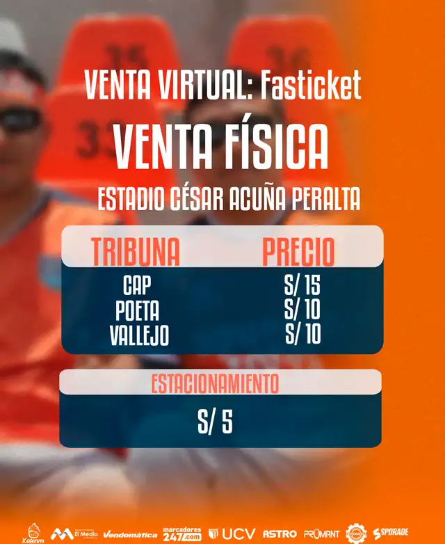 Precio de las entradas para el César Vallejo vs CD Moquegua. Foto: UCV Precio de las entradas para el César Vallejo vs CD Moquegua. Foto: UCV