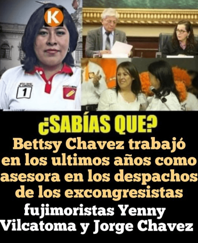 Post viral sobre Betsy Chávez en redes sociales fue compartido más de 700 veces. Fuente: Facebook.