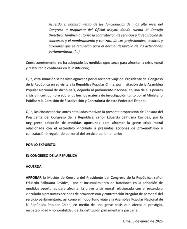 Moción de censura.   