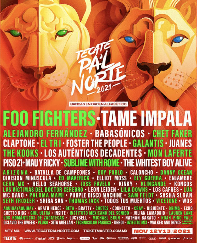 El Festival Tecate Pa'l Norte agrupo a grandes artistas nacionales e interacionales