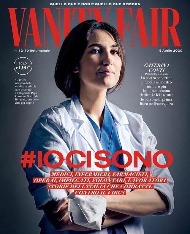 La protagonista es una doctora del área de neumología del hospital Papa Giovanni XXIII de Bérgamo. Fuente: Vanity Fair.