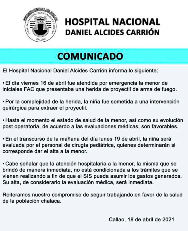 Hospital Alcides Carrión, Callao. Foto: captura de Facebook/ hospital Daniel Alcides Carrión