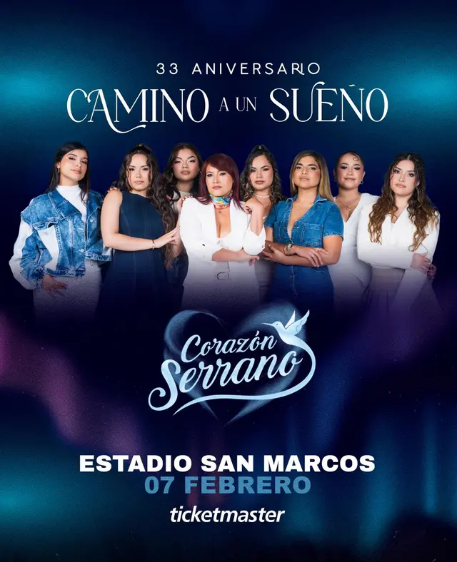  Corazón Serrano anuncia nuevo concierto en el Estadio San Marcos para 2026. Foto: Corazón Serrano/Facebook   