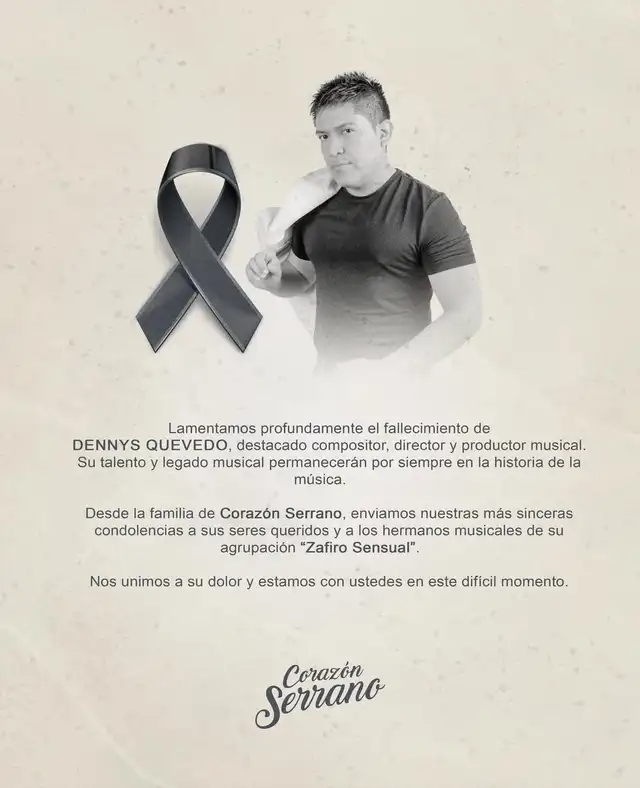 Corazón Serrano lamenta la muerte de Dennys Quevedo. Foto: Instagram   