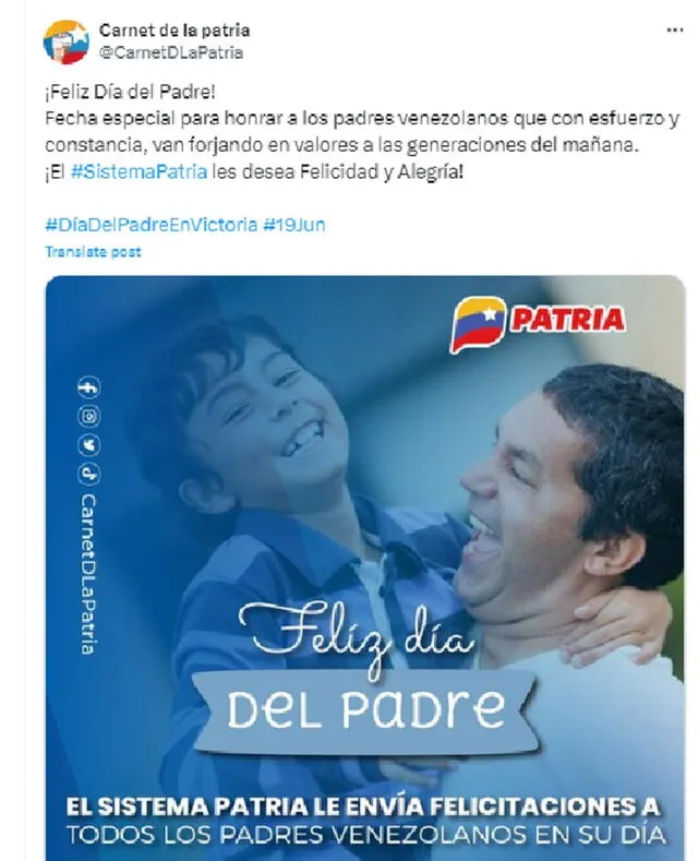 El gobierno de Nicolás Maduro suele emitir mensajes de agradecimiento por el Día del Padre en Venezuela. Foto: composición LR/X.   