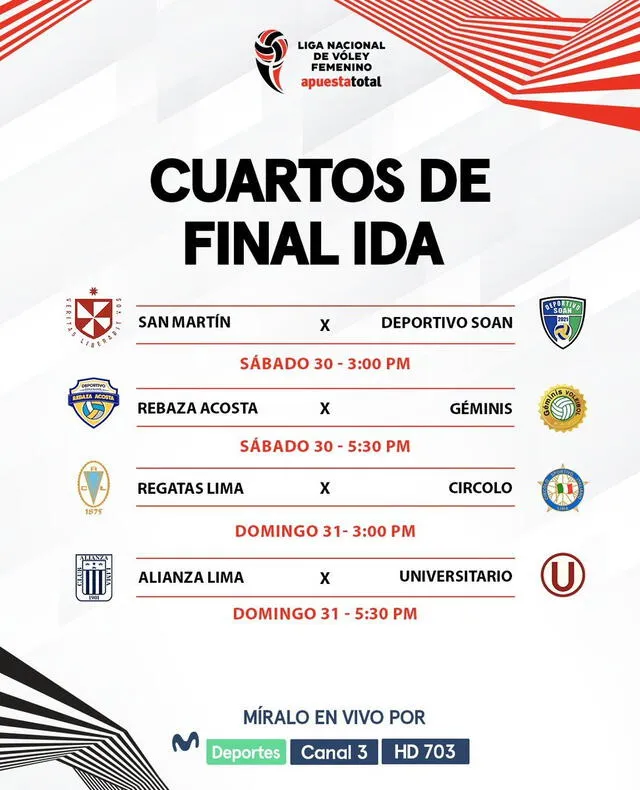 Vóley Alianza Lima vs. Universitario EN VIVO horario y canal para ver