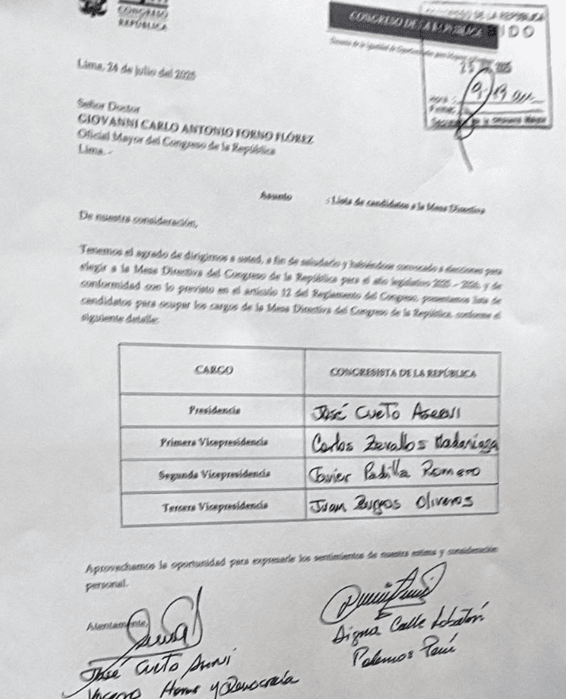 Miembros de la lista número 2.   