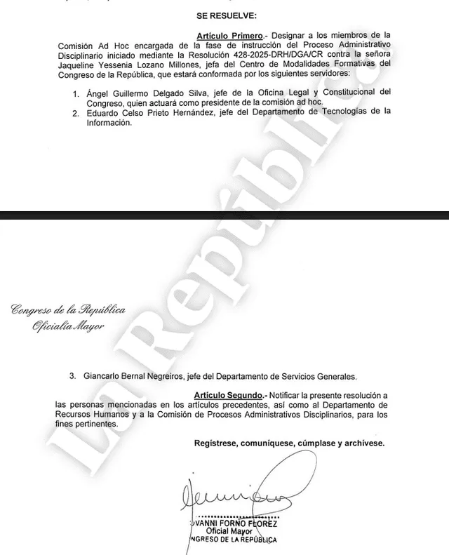 Resolución de Oficilia Mayor. Resolución de Oficilia Mayor.