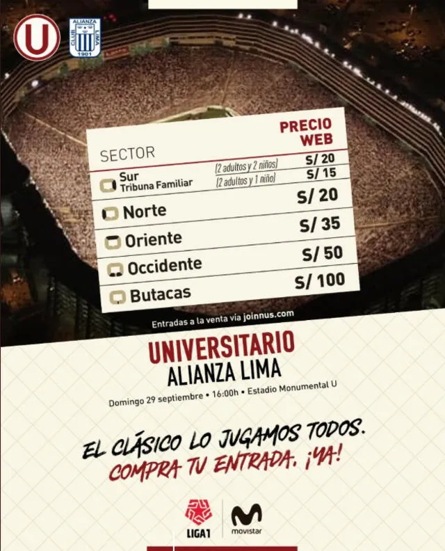 Universitario vs Alianza Lima: previo de entradas para el clásico peruano.