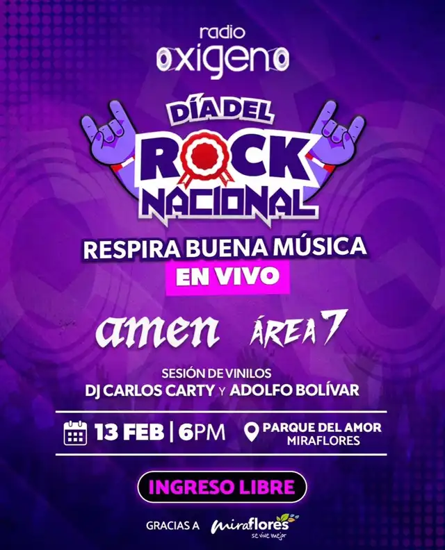 Radio Oxígeno ha organizado en el Parque del Amor un show especial para este 13 de febrero. Foto: difusión.   