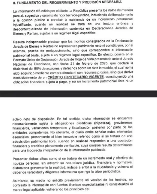 Carta notarial de Margot Palacios   