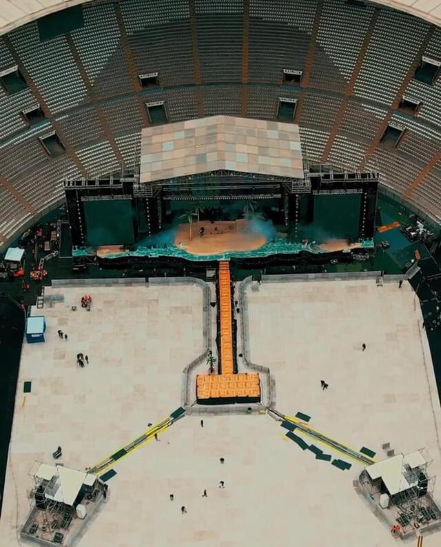 Así quedó el escenario del Estadio Nacional para el show de Bad Bunny