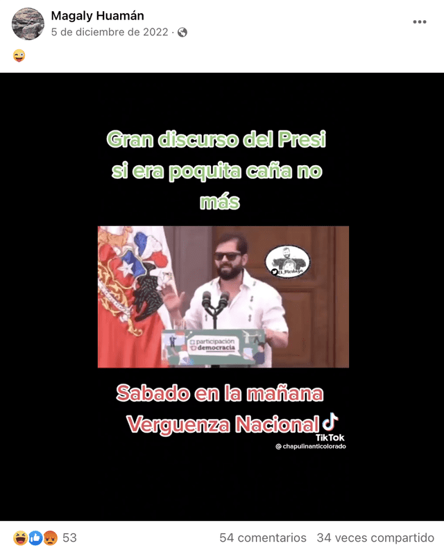 Publicación presenta un video ralentizado digitalmente. Foto: captura de Facebook Publicación presenta un video ralentizado digitalmente. Foto: captura de Facebook