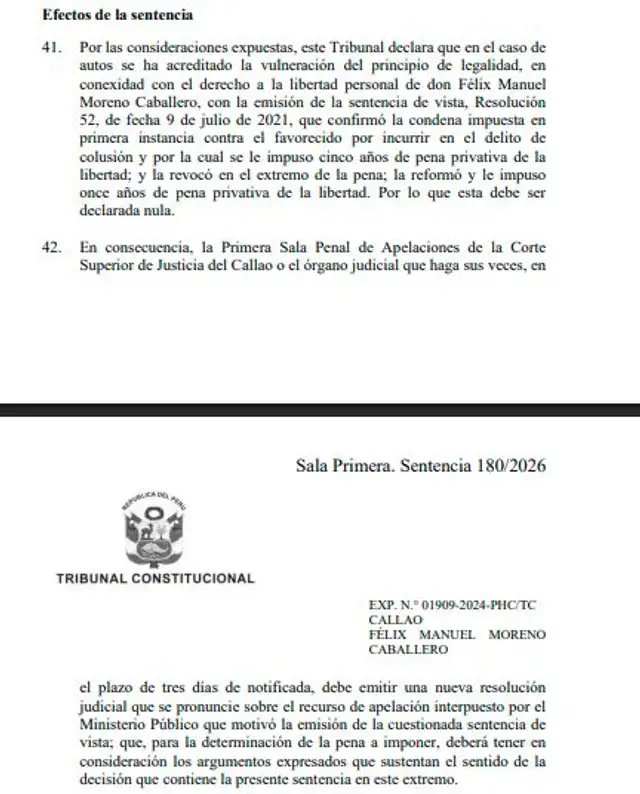  Félix Moreno, argumentos del TC para anular la sentencia de 11 años. 