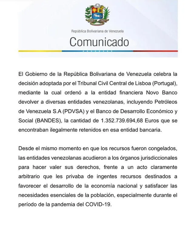 El Gobierno venezolano reprocha que este bloqueo impidió el desarrollo del país. Foto: Gobierno de Venezuela