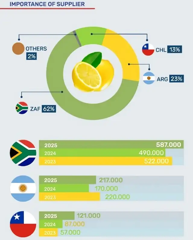 Sudáfrica superó a Argentina en la exportación de limones en el mundo. Foto: TopInfo<br> Sudáfrica superó a Argentina en la exportación de limones en el mundo. Foto: TopInfo<br>