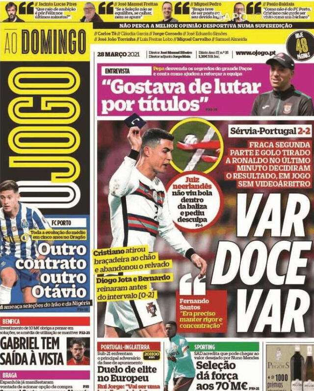 Portada de A Jogo. Foto: captura de pantalla