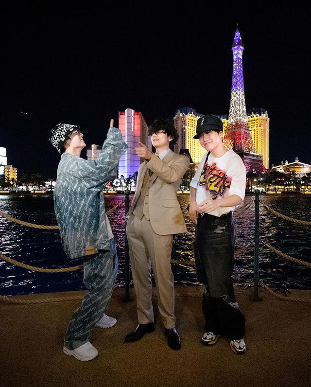 BTS Instagram Las Vegas Bellagio Jungkook Taehyung J-Hope
