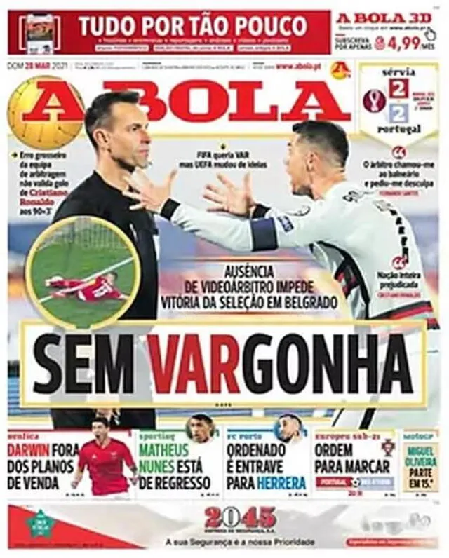 Portada de A Bola. Foto: captura de pantalla