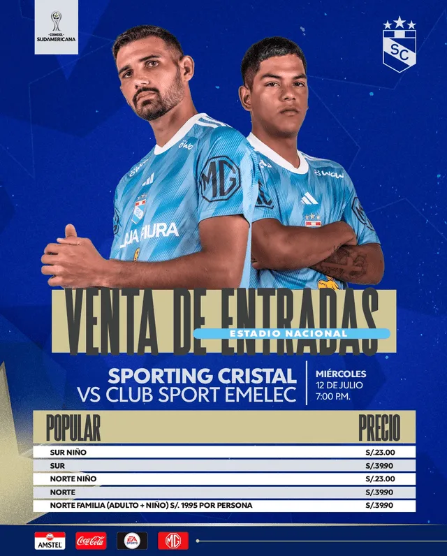 Entradas Sporting Cristal vs Emelec. <strong>Foto: Twitter</strong>   