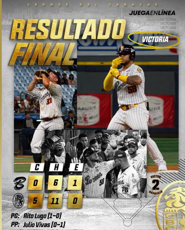 El último juego de los Leones terminó a su favor por 5-0 ante Bravos el jueves 11 de enero. Foto: Leones del Caracas/X   