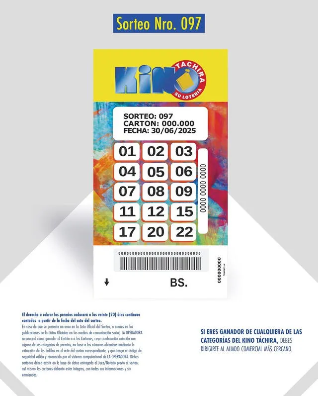 Resultados del Kino Táchira del 30 de junio. Foto: Kino Táchira Resultados del Kino Táchira del 30 de junio. Foto: Kino Táchira