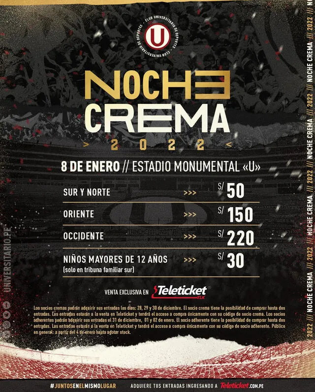 Noche crema 2022. Foto:@universitario