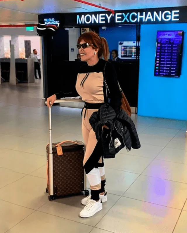 Magaly Medina en el aeropuerto. Foto: Instgram.