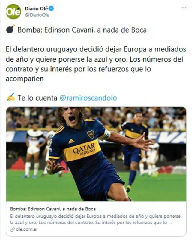 Edinson Cavani: Boca Juniors