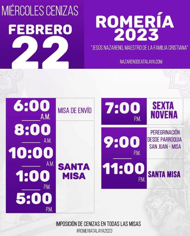  Conoce las actividades programadas por Miércoles de Ceniza en Panamá. Foto: @nazarenodeatalaya/instagram   