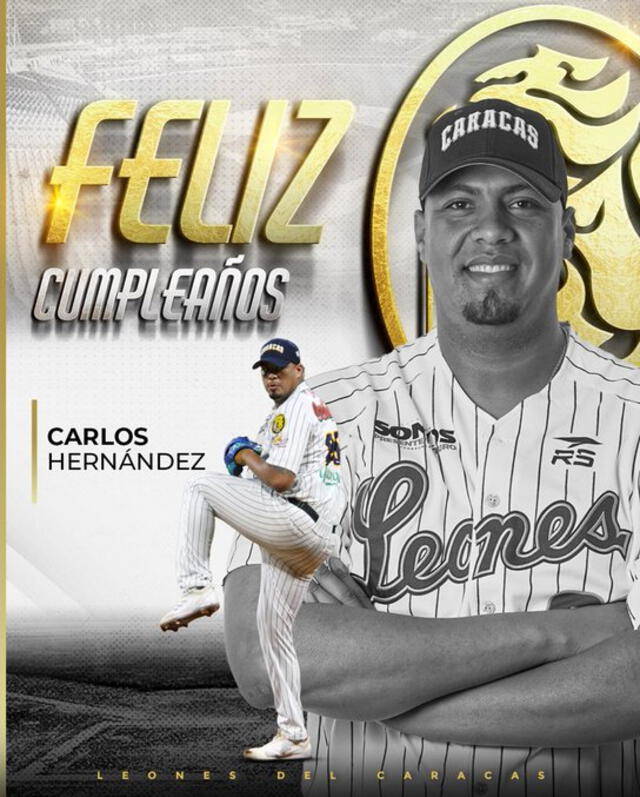 Leones del Caracas saludó a Carlos Hernández por su cumpleaños. Foto: Leones del Caracas/X 