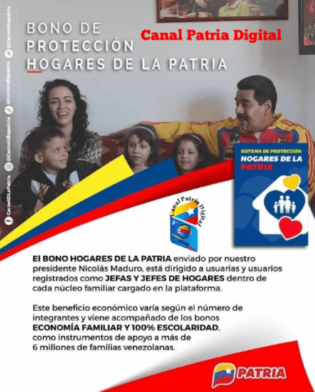 Bono Hogares de la Patria | Patria Digital | venezuela