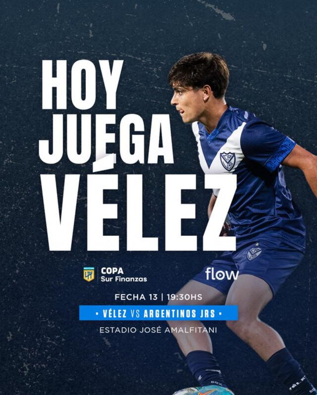 Este viernes se juega el Vélez vs. Argentinos Jrs. desde las 7.00 p. m. (hora de argentina). Foto: Vélez/X   