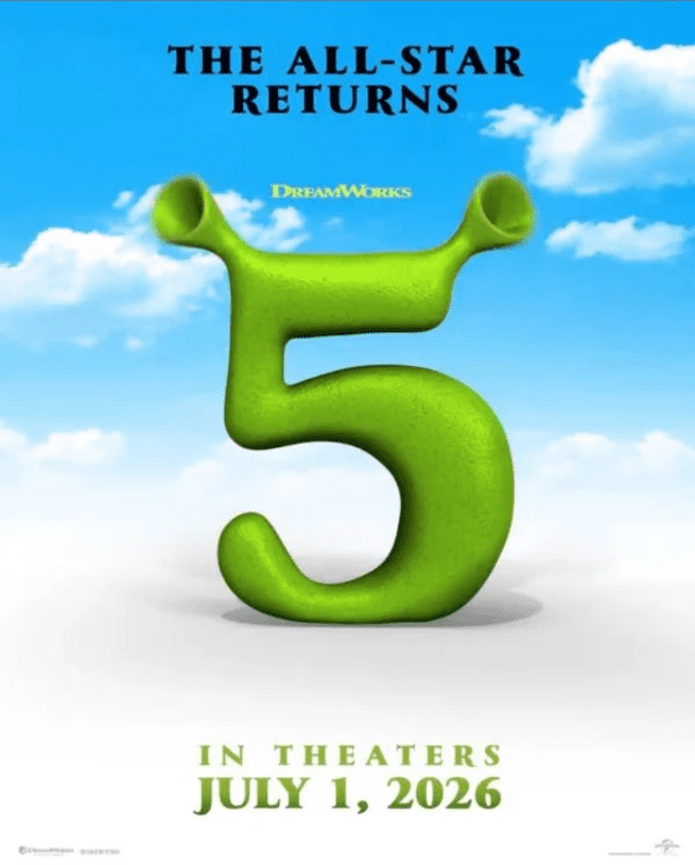 Póster oficial de 'Shrek 5'. Foto: X/DreamWorks Animation y Universal Pictures    