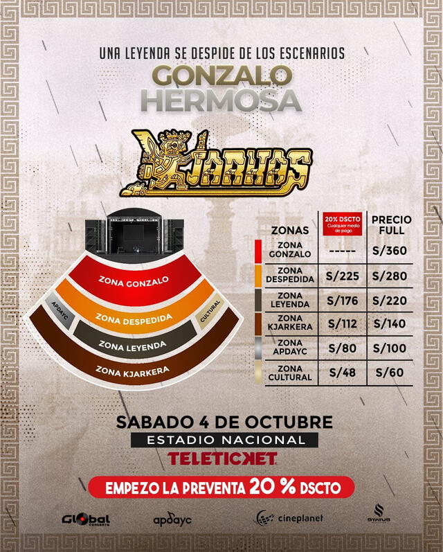 Precios de entradas para el concierto de los Kjarkas. Foto: Teleticket 
