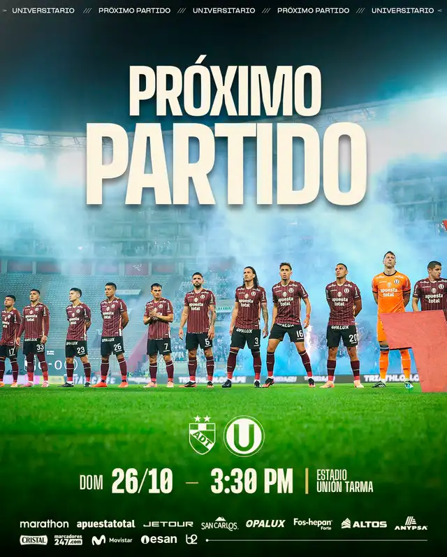  Banner del Universitario vs ADT por el Torneo Clausura. Foto: Universitario   