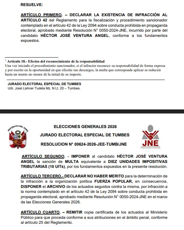 Decisión del JEE Tumbes