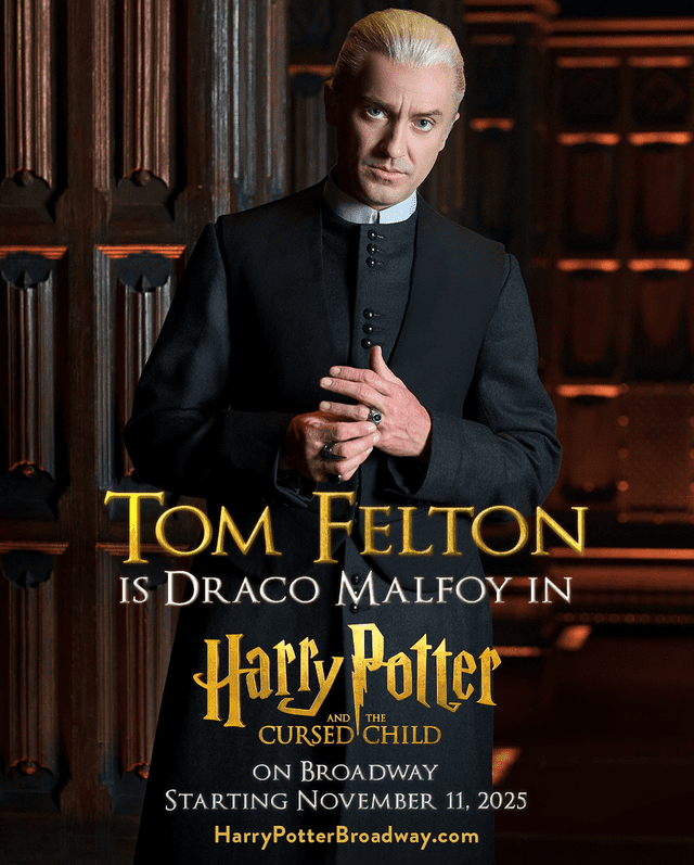  Tom Felton as Draco Malfoy in "Harry Potter as The Cursed Child". Photo: @cursedchildus/ Instagram   