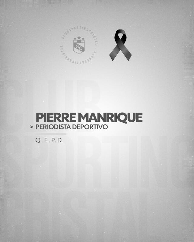Sporting Cristal se despidió de Pierre Manrique. Foto: Twitter Sporting Cristal