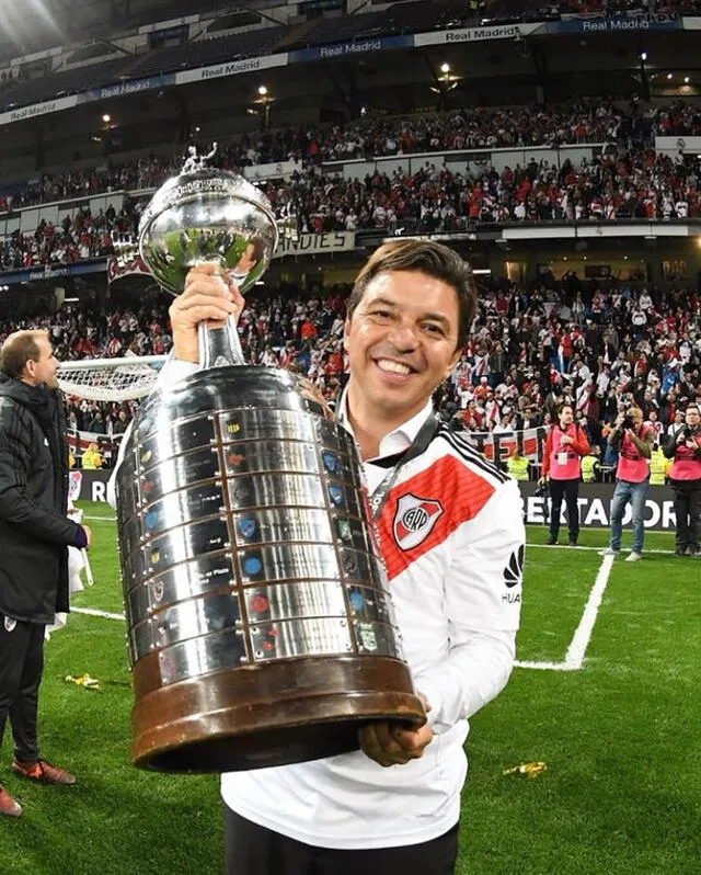 El mayor logro de Gallardo es la Copa Libertadores 2018, ganada a Boca Juniors. Foto: AFP