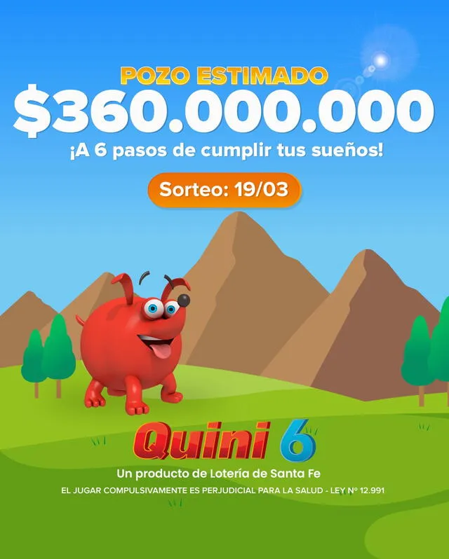 Quini 6 tiene un pozo de un pozo de $360.000.000.   