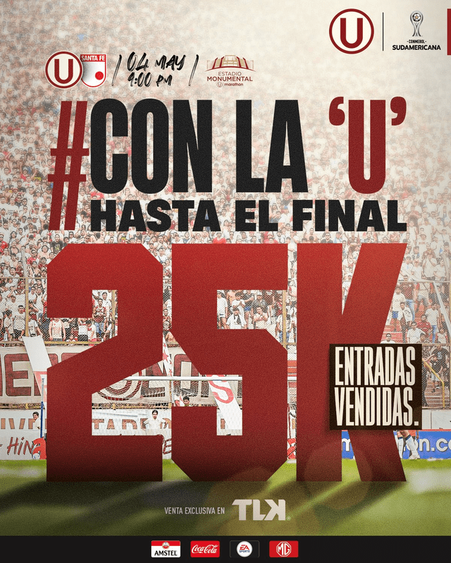  La 'U' jugará ante Santa Fe en el Monumental por la Copa Sudamericana. Foto: Universitario/Twitter    