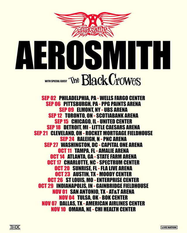  Aerosmith iniciará su gira en Estados Unidos. Foto: Instagram 