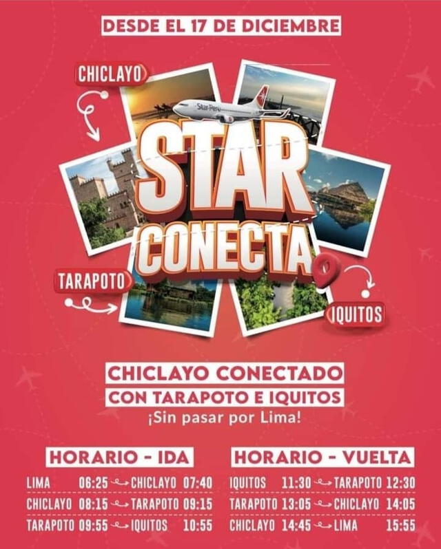 Itinerario de Star Perú. Foto: Star Perú   