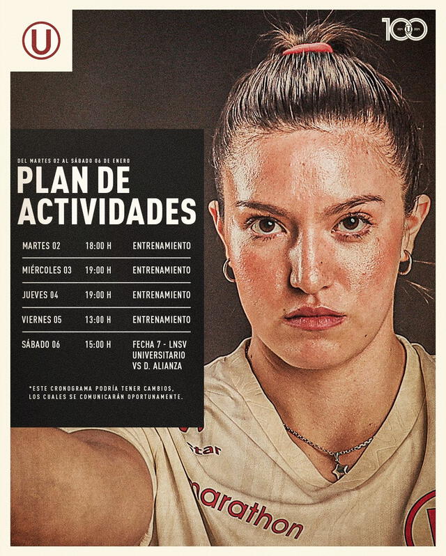 Plan de actividades de la 'U'. Foto: X 