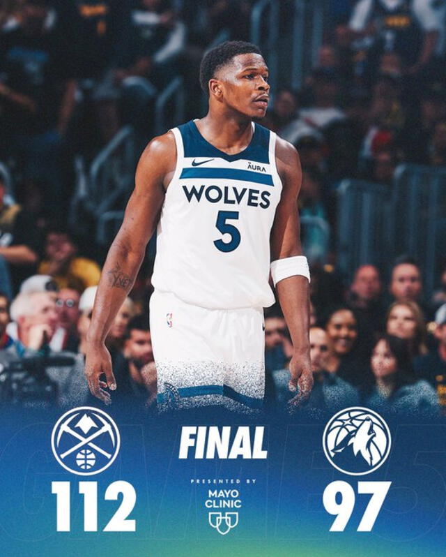 Así terminó el último juego entre ambos elencos. Foto: Timberwolves/X   